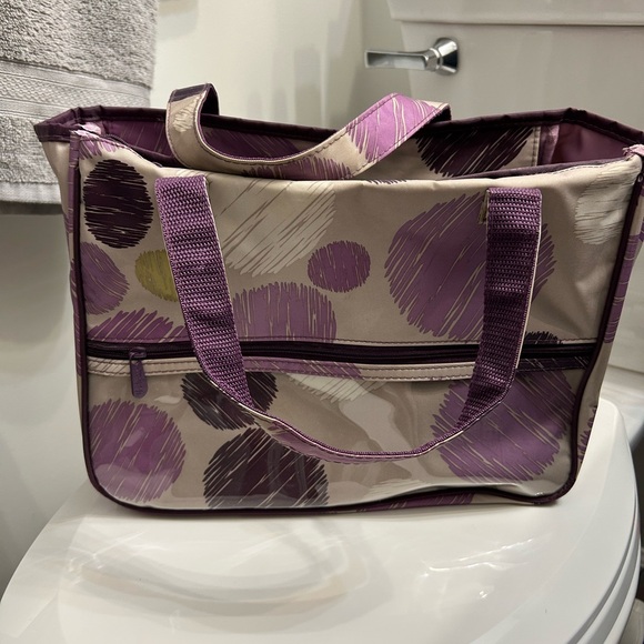 Thirty-One Purple and Cream Cosmetic Bag - Picture 4 of 4
